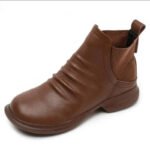 2025 Winter New Women's Shoes Vintage Chelsea Boots Women's Shoes Women's Ankle Boots Genuine Leather Western Women Boots Retro