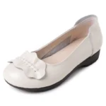 Genuine Leather Women's Brown Bow-Decorated Flat Shoes - Elegant & Comfortable Everyday Wear
