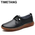 2025 Genuine leather bean shoes for women in spring new soft soled small white shoes, non-slip casual small leather shoes