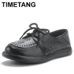 2025 New Spring Summer Genuine Leather Hole Hole Shoes Flat Shoes Sneakers Breathable Comfortable Sandals Women Flats