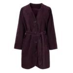 100% Real Leather Trench For Women Fall Winter High Luxury Goatskin Suede Single-breasted Lace-up Ladies Mid-length Coat Clothes