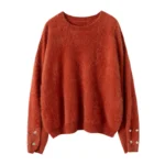 CHICUU Women 100% Plush Cashmere Sweater O-neck Pullover Luxury Style Cashmere Knitwear Autumn Winter Soft Warm Clothing Tops